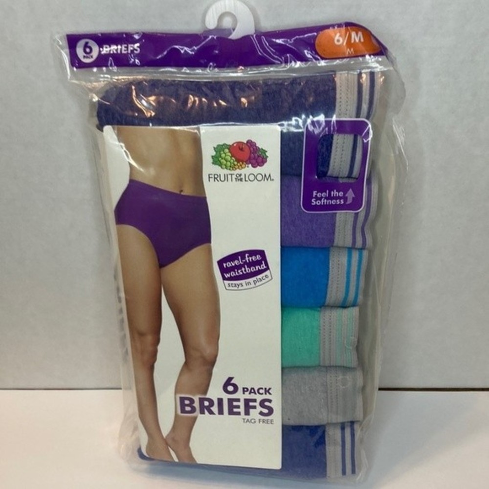 Fruit of the Loom Brief Panties Cotton Blend Underwear Size 6 Medium NWT